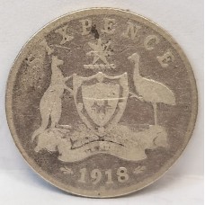 AUSTRALIA 1918 . SIXPENCE . THICK RIM